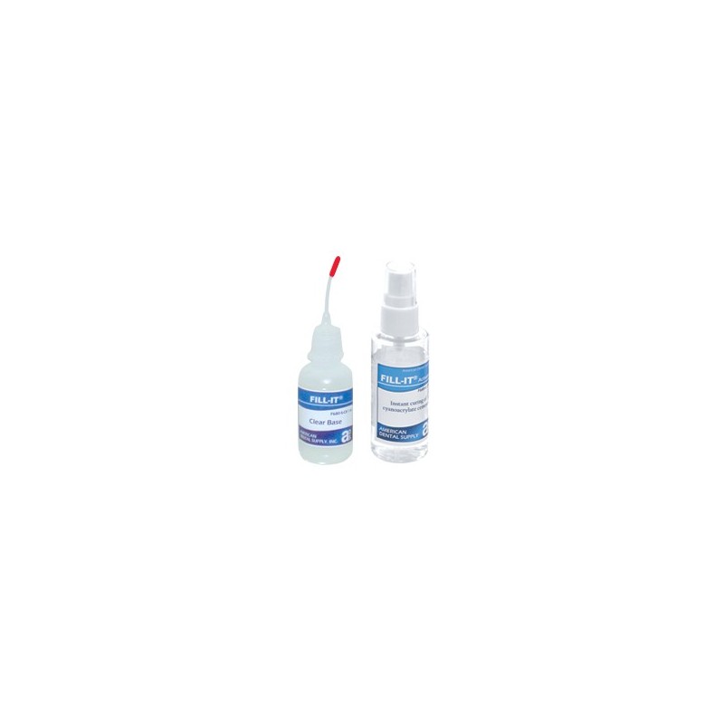 FILL IT KIT CYANOACRYLATE KIT, CLEAR,  (1/2 OZ. BASE, 2 OZ ACT., 1 OZ. SOLVENT)