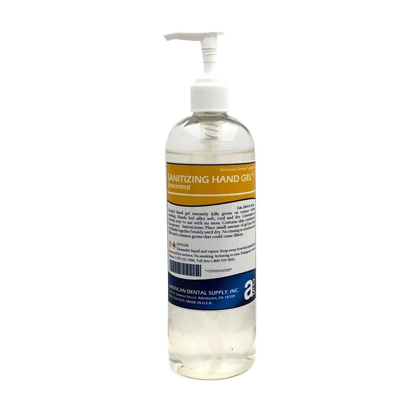 SANITIZING HAND GEL, CLEAR, UNSCENTED, 16 OZ. PUMP