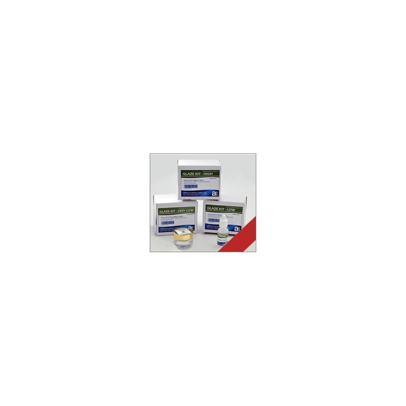 :: AMERICAN DENTAL SUPPLY, INC. - GLAZE - LOW FUSING 1/2 KIT W/POWDER & LIQUID   ::