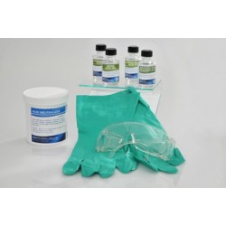 HYDROFLUORIC ACID CONCENTRATE KIT (Acid Neutralizer, 6-1 oz. bottles, gloves, reusable glasses)