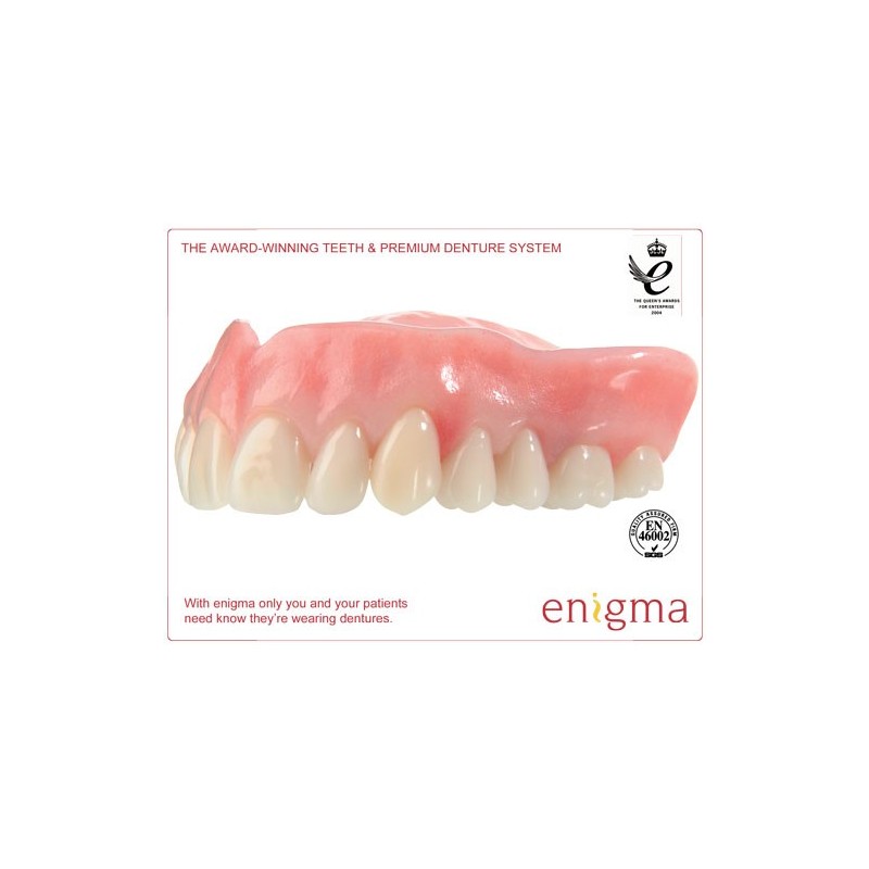 :: AMERICAN DENTAL SUPPLY, INC. - ENIGMA TOOTH CARD, ANTERIOR LOWER OR UPPER, 1X6 CARD ::