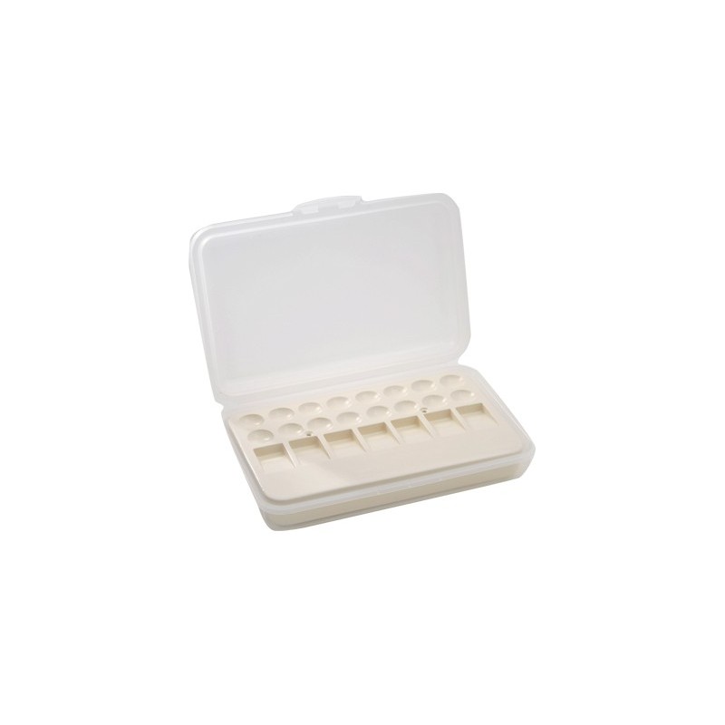 :: AMERICAN DENTAL SUPPLY, INC. -  UNVERSAL PALETTE, 16 WELLS / 7 SLANTS & MIXING AREA w/CASE ::