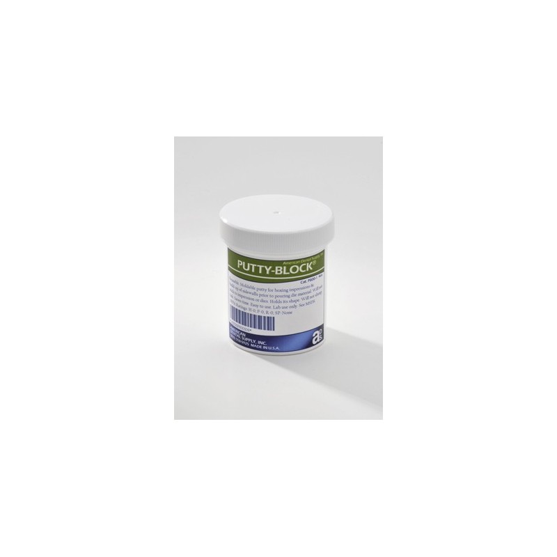 :: AMERICAN DENTAL SUPPLY, INC. -  PUTTY BLOCK® FOR BOXING IMPRESSIONS, 120 GM JAR, REUSABLE  ::