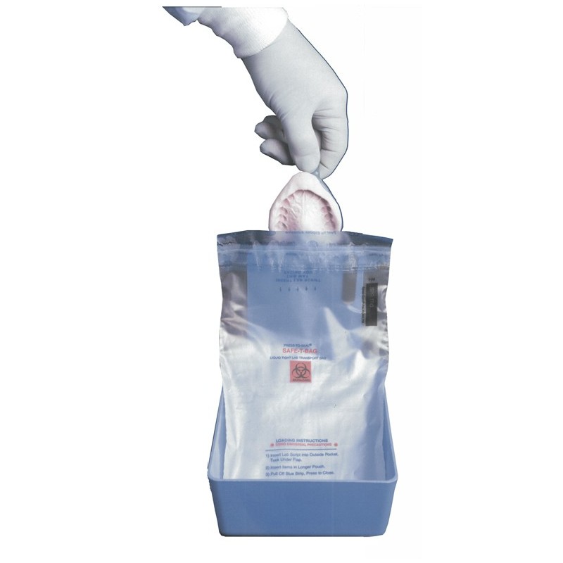 :: AMERICAN DENTAL SUPPLY, INC. -  SAFE-T-BAG® (SAFETY) TRANSPORT BAG 6” x 10” DUAL POCKET, 250 PER BOX  ::