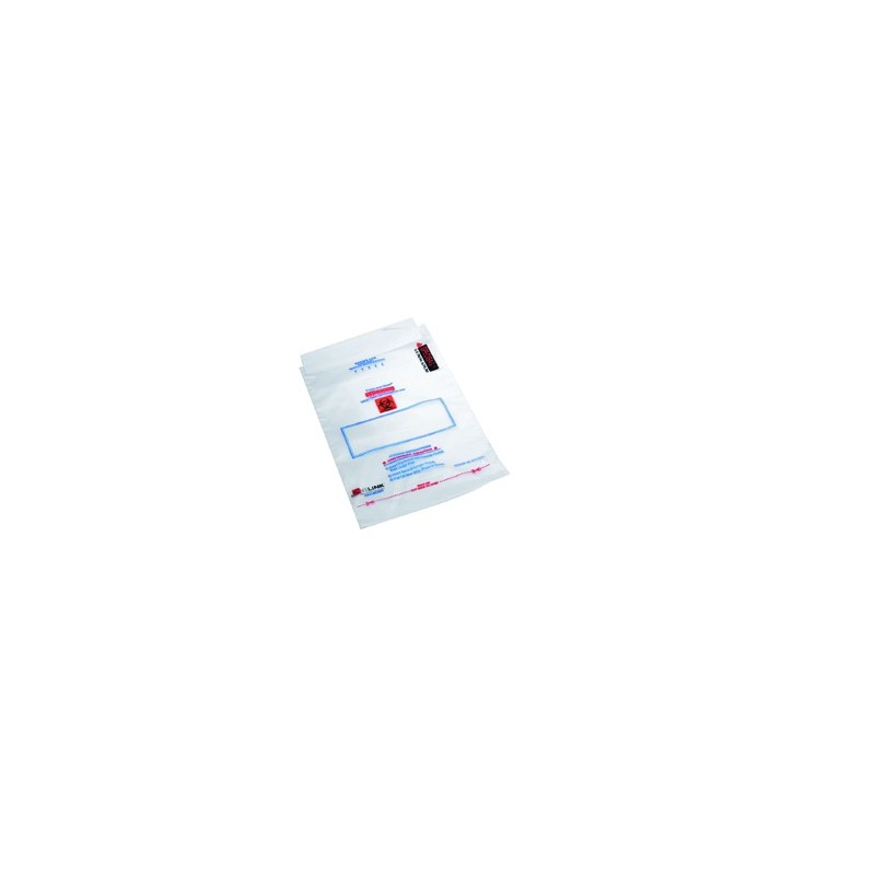 SAFE-T-BAG (SAFETY) TRANSPORT BAG 9” x 13”, DUAL PKT. BIOHAZARD, 125 PER BOX