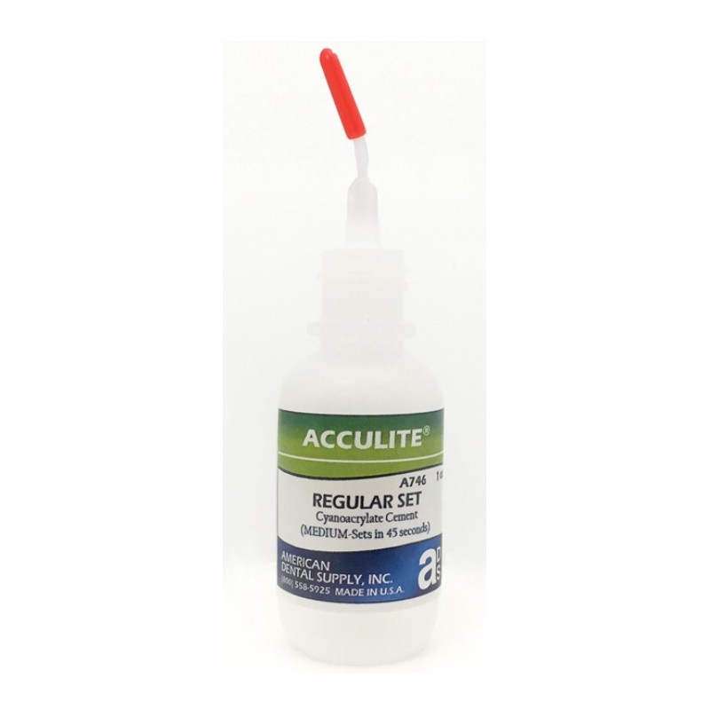 ACCULITE CYANOACRYLATE ADHESIVE, REGULAR SET, 1 OZ.