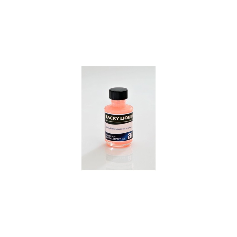 :: AMERICAN DENTAL SUPPLY, INC. - TACKY LIQUID® WAX or PLASTIC PATTERN ADHESIVE KIT,  2 - 1 OZ. BOTTLES  ::